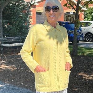 Bernardo Butter Yellow Boiled Wool Jacket M/L